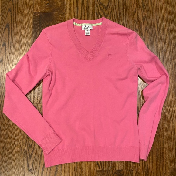 Lilly Pulitzer pink v neck sweater - Picture 1 of 2